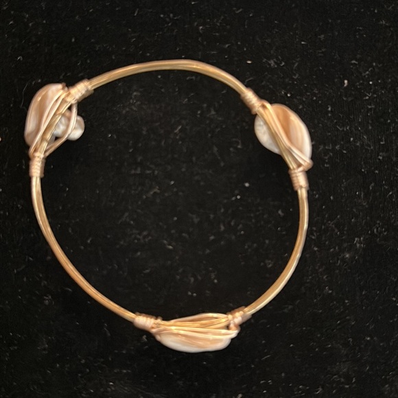 Copper wired bracelet with three stones - Picture 6 of 10